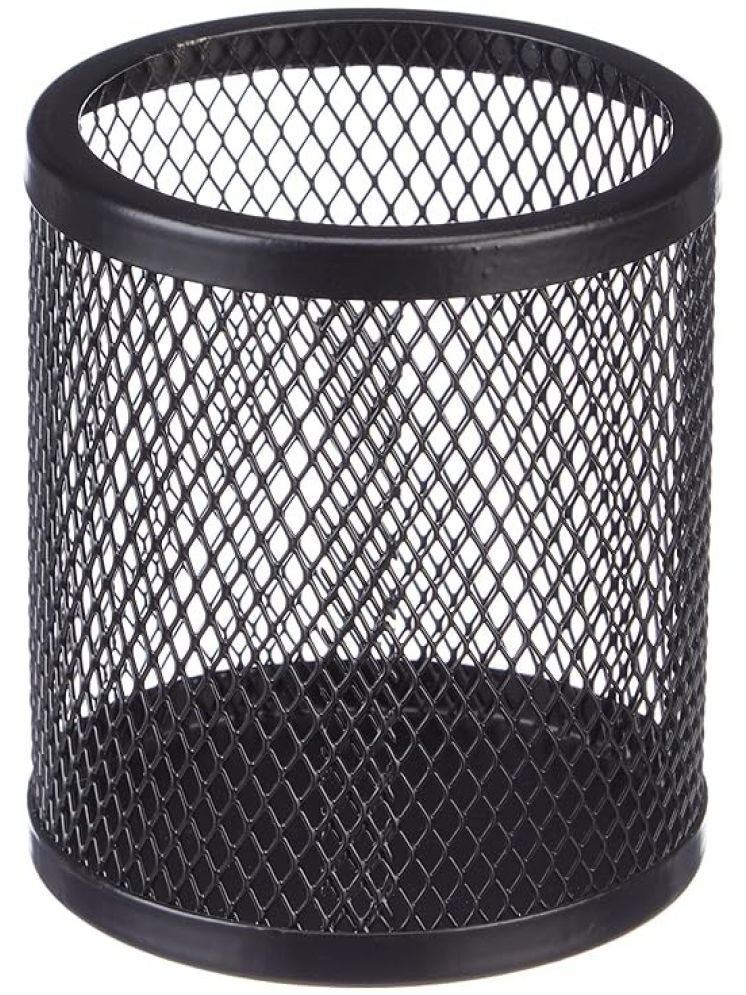     			ECLET Black Pen Holder Cup for Desk, Black Wire Mesh Pencil Cup Holder for Desk Office Pen Organizer_E