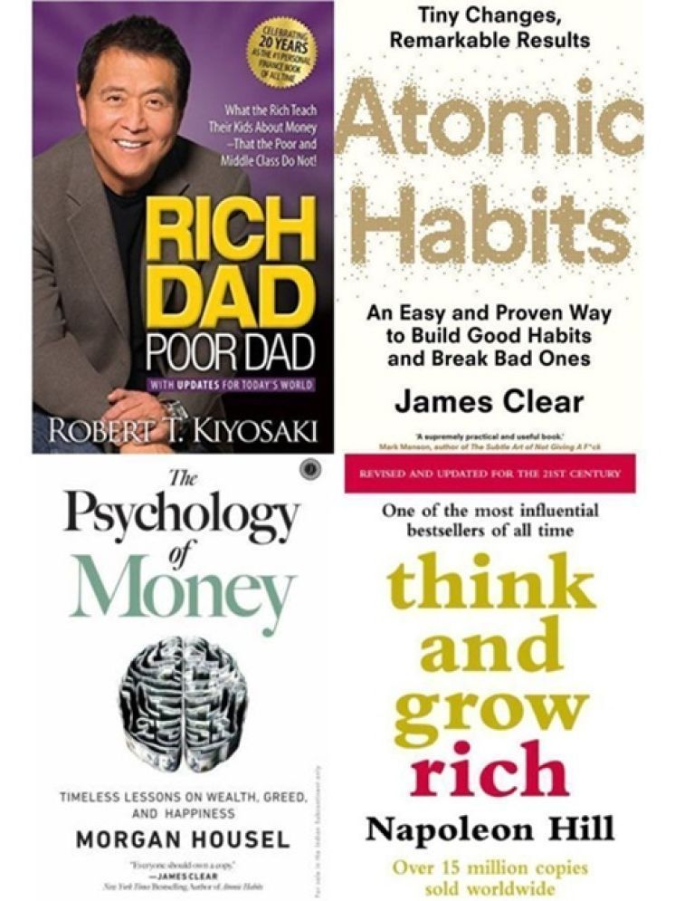     			Rich Dad Poor Dad The Psychology of Money Atomic Habits Think and Grow Rich