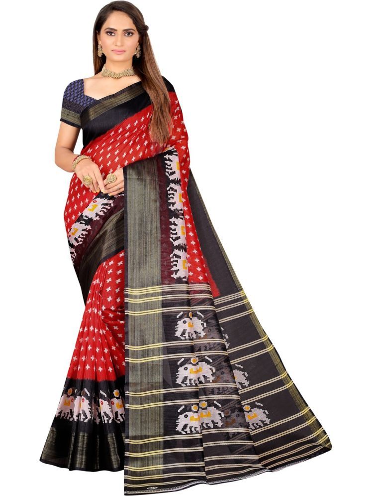     			Samai Cotton Silk Printed Saree With Blouse Piece - Multicolor1 ( Pack of 1 )