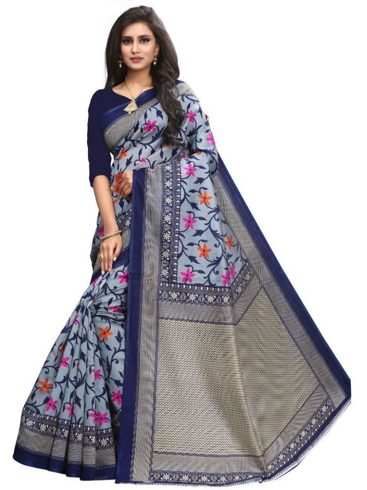     			Samai Cotton Silk Printed Saree With Blouse Piece - Multicolor ( Pack of 1 )