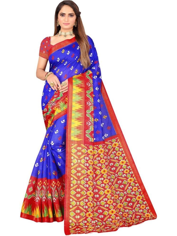     			Samai Cotton Silk Printed Saree With Blouse Piece - Multicolor ( Pack of 1 )