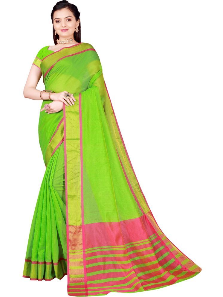     			Samai Cotton Silk Solid Saree With Blouse Piece - Multicolor7 ( Pack of 1 )