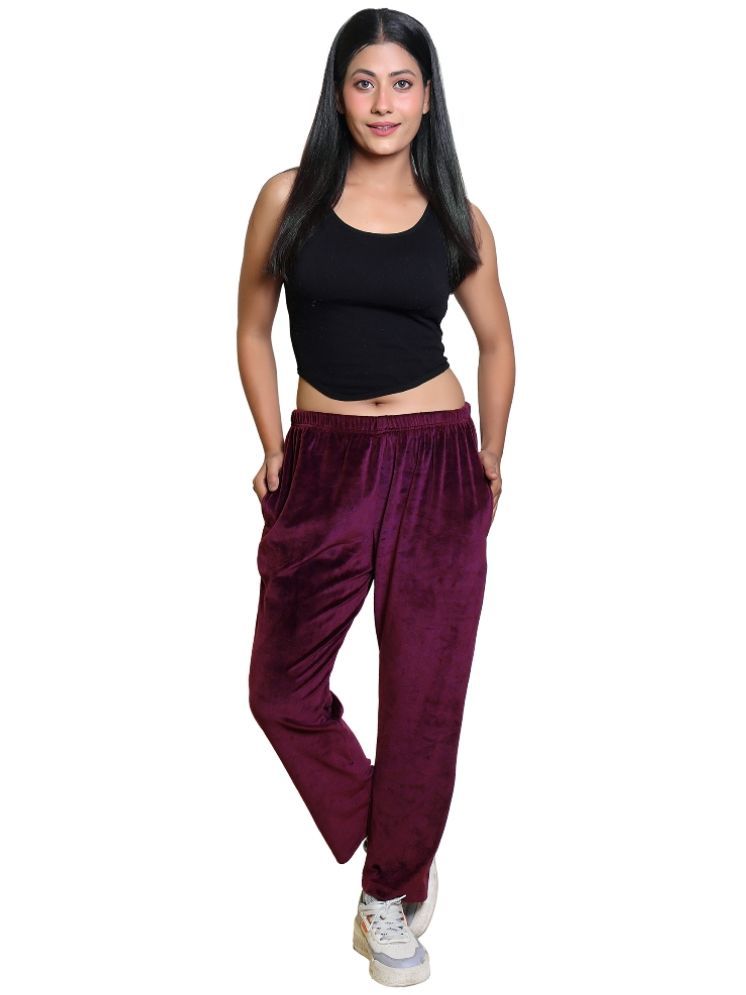     			Whyme Fashion Neon Purple Cotton Women's Yoga,Gym Trackpants ( Pack of 1 )