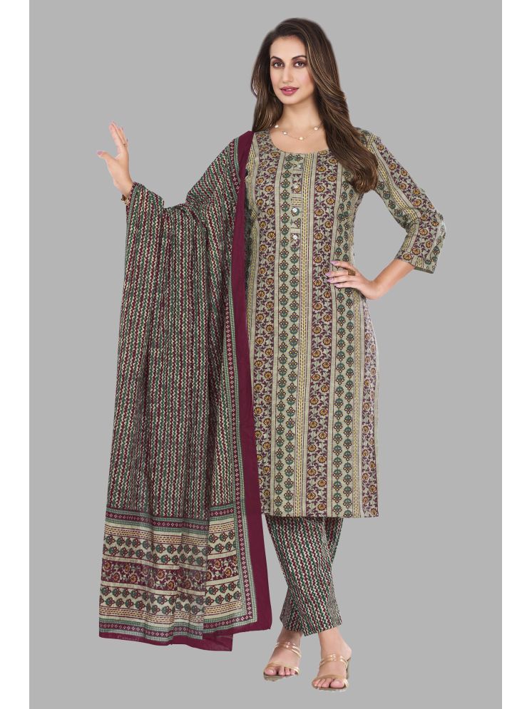     			shree jeenmata collection Cotton Printed Kurti With Pants Women's Stitched Salwar Suit - Multicoloured ( Pack of 1 )