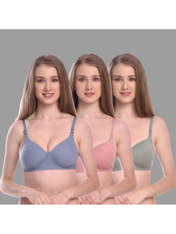     			CALTUS FASHION Pack of 3 Cotton Blend Non Padded Convertable Bra For Women ( Multicolor6 )