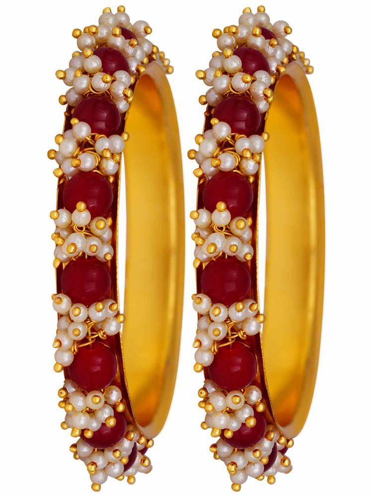     			JFL - Jewellery For Less Red Bangle Set ( Pack of 2 )