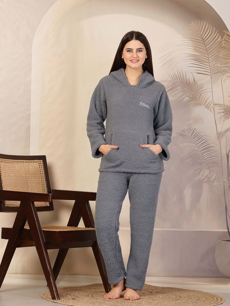     			Klotthe Grey Woollen Women's Nightwear Nightsuit Sets ( Pack of 1 )