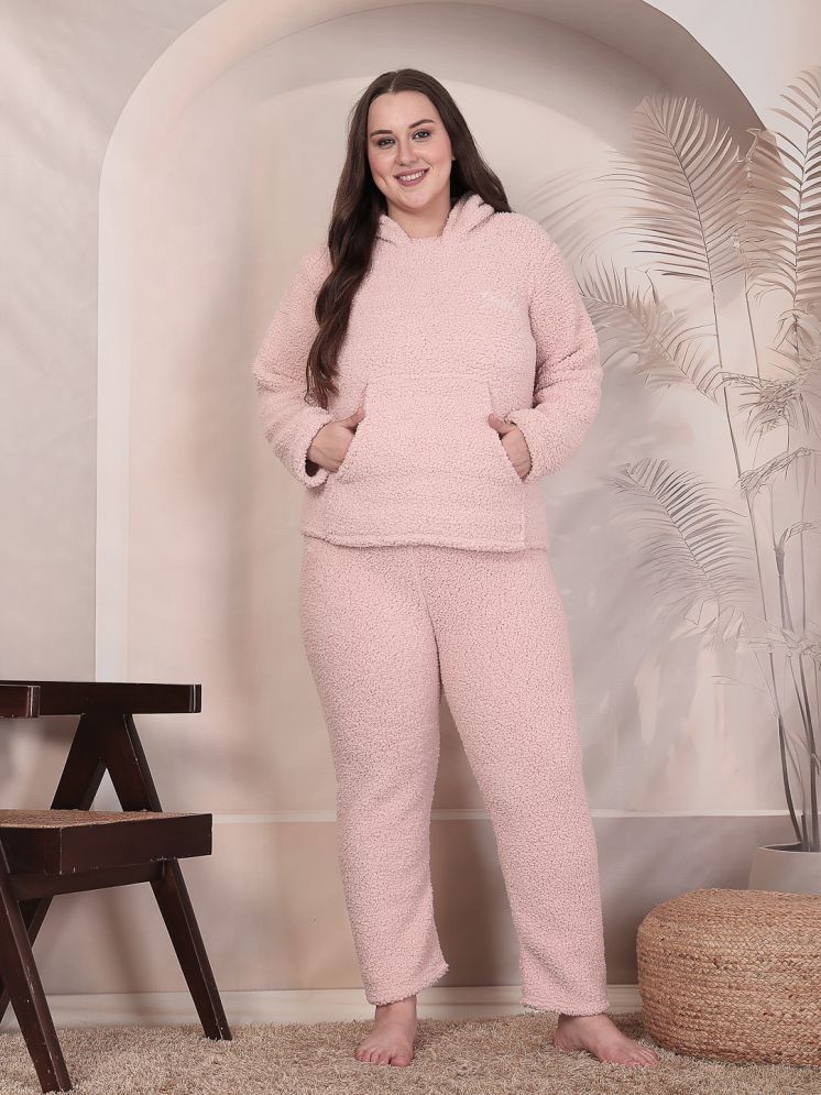     			Klotthe Light Pink Woollen Women's Nightwear Nightsuit Sets ( Pack of 1 )