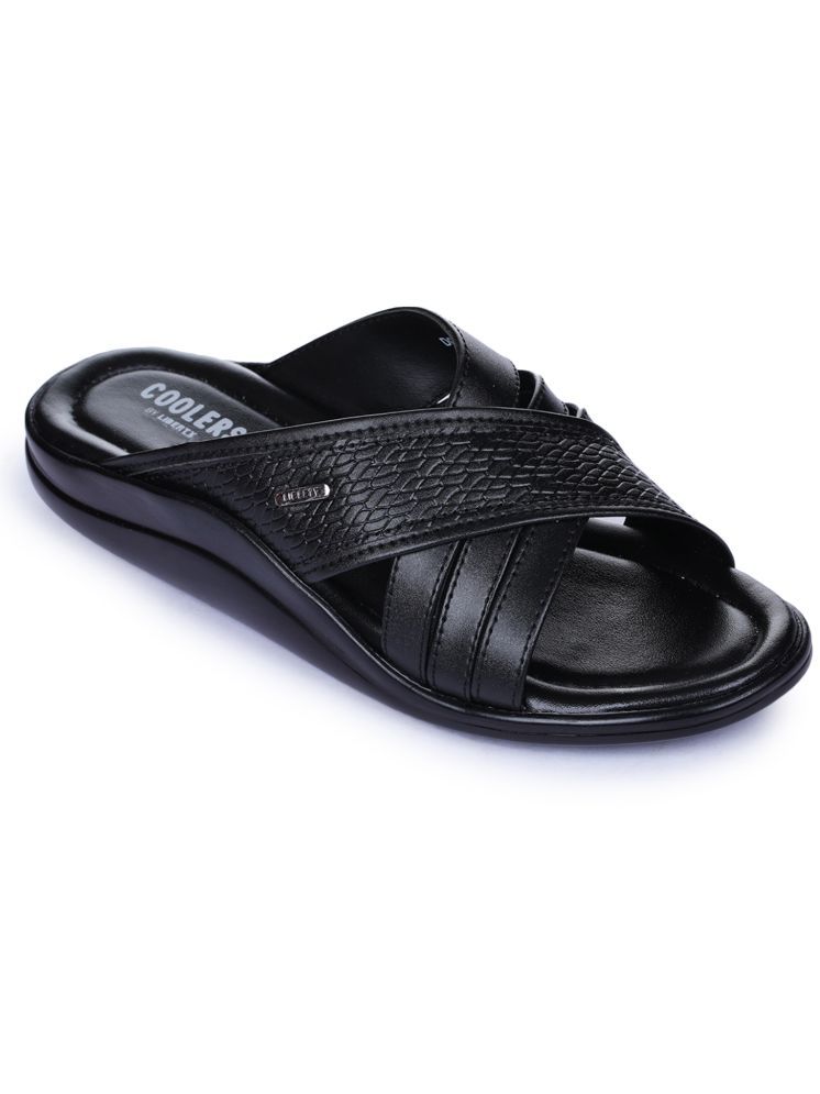     			Liberty Black Men's Leather Slipper