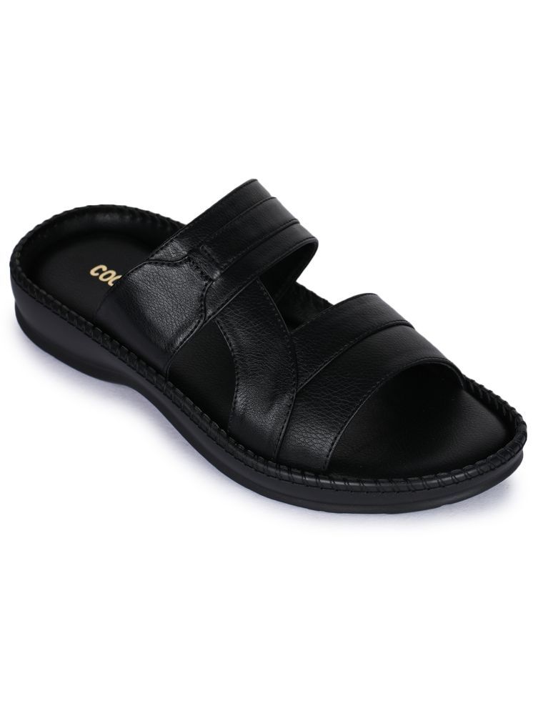     			Liberty Black Men's Leather Slipper