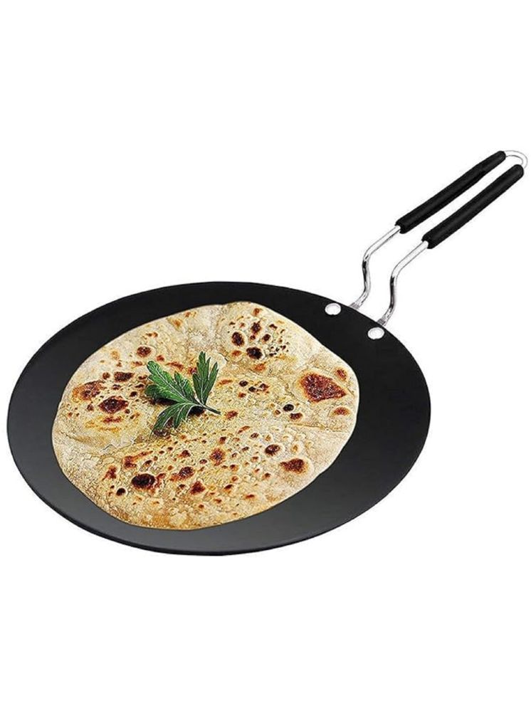     			Mannat Non Stick Iron Roti Tawa Heavy Bottom Stainless Steel Handle 3 mm Thickness 14 cm Diameter