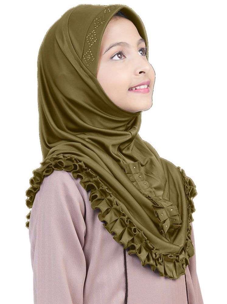     			Mehar Green Polycotton Stitched Hijab - Single