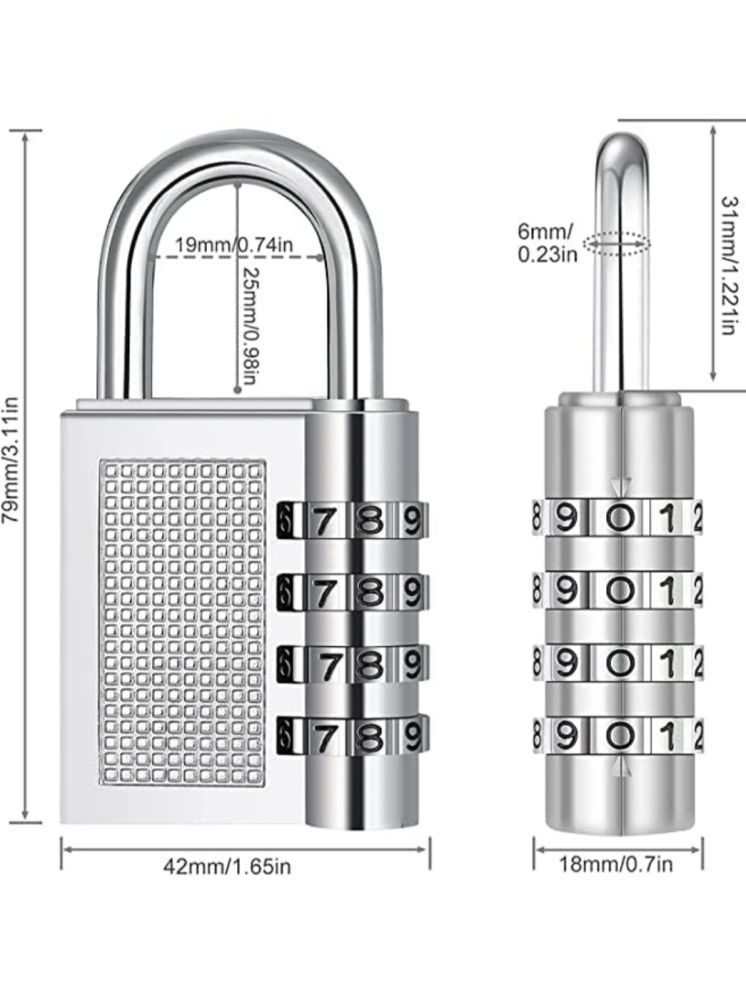     			QitmirMKT Combination Lock Multi Color Safety Lock ( Pack of 1 )