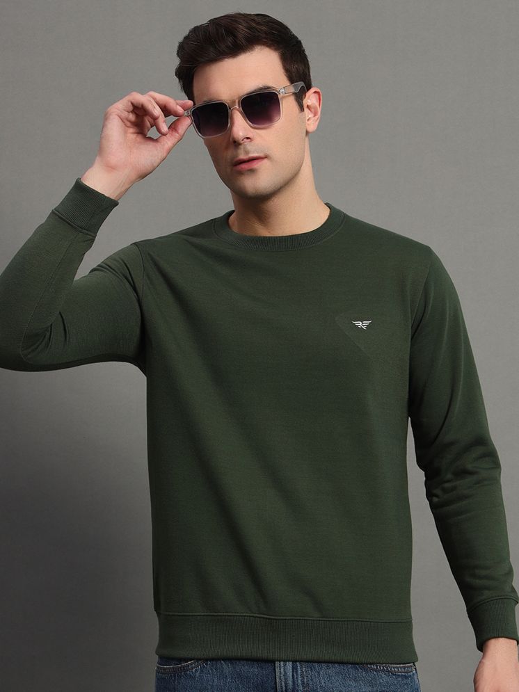     			Riss Cotton Blend Round Neck Men's Sweatshirt - Olive ( Pack of 1 )