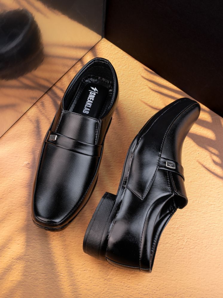     			Sneaklab Black Men's Mocassin Formal Shoes