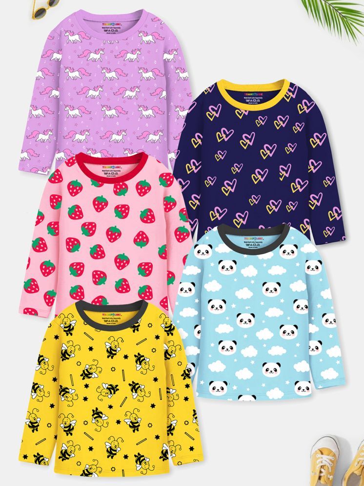     			Trampoline Pack of 5 Girls Cotton T-Shirt ( Multicolor )