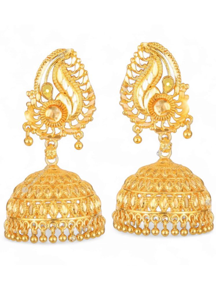     			Vighnaharta Golden Jhumki Earrings ( Pack of 1 )