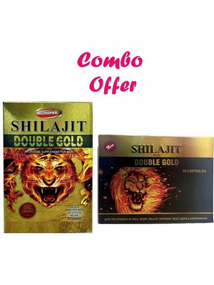     			Dr Chopra Ayurvedic Shilajit Double Gold Capsule 10no.s & Shilajit With Double Gold Capsule 10 no.s Pack Of 2