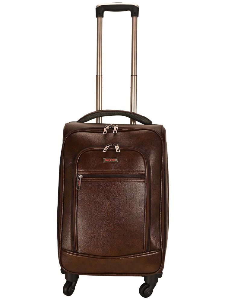     			Red vick Brown S (Below 60cm) Cabin Soft fauxleather Luggage